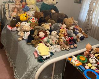 Assorted Plush Animals and Dolls