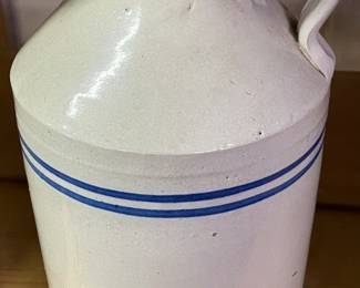 Banded Stoneware Pottery Jug