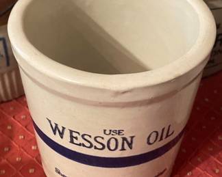 Wesson Oil Stenciled Crock