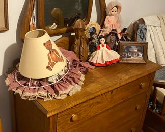Oak Dresser and Mirror