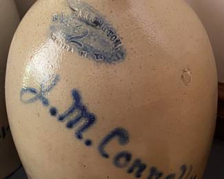 E.W. Harrington Elmira N.Y. Cobalt Script Jug