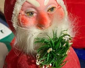 Old Paper Mache Santa Candy Container