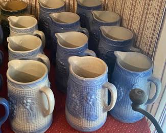Cream and White/Blue and White Pitchers 