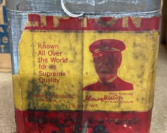 Early Lipton Paper Label Tin