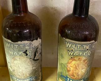 Early Witter Paper Label Spring Water Bottles