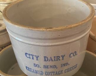 City Dairy Creamed Cottage Cheese Crock South Bend Indiana
