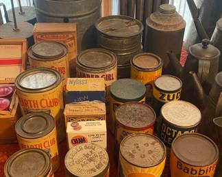 Early Paper Label and Metal Advertising Cans