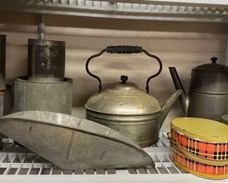 Galvanized Cans, Coffee Pots and More