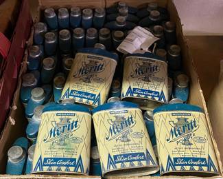 Case of Merritt Skin Powder Tins