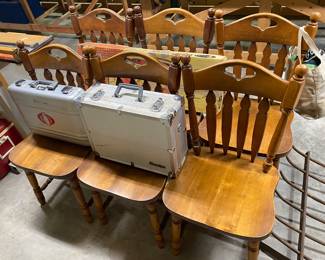 Six of Six Kitchen Table Chairs/Hardshell Cases