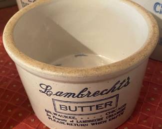 Lambrecht's Butter Stenciled Crock