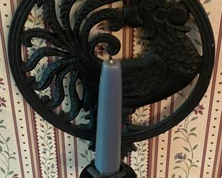 Metal Rooster Candle Holder