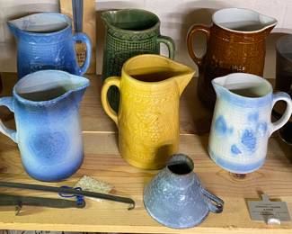 Stoneware Pitchers/Graniteware Funnel