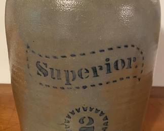 Cobalt Decorated Stoneware Wax Sealer