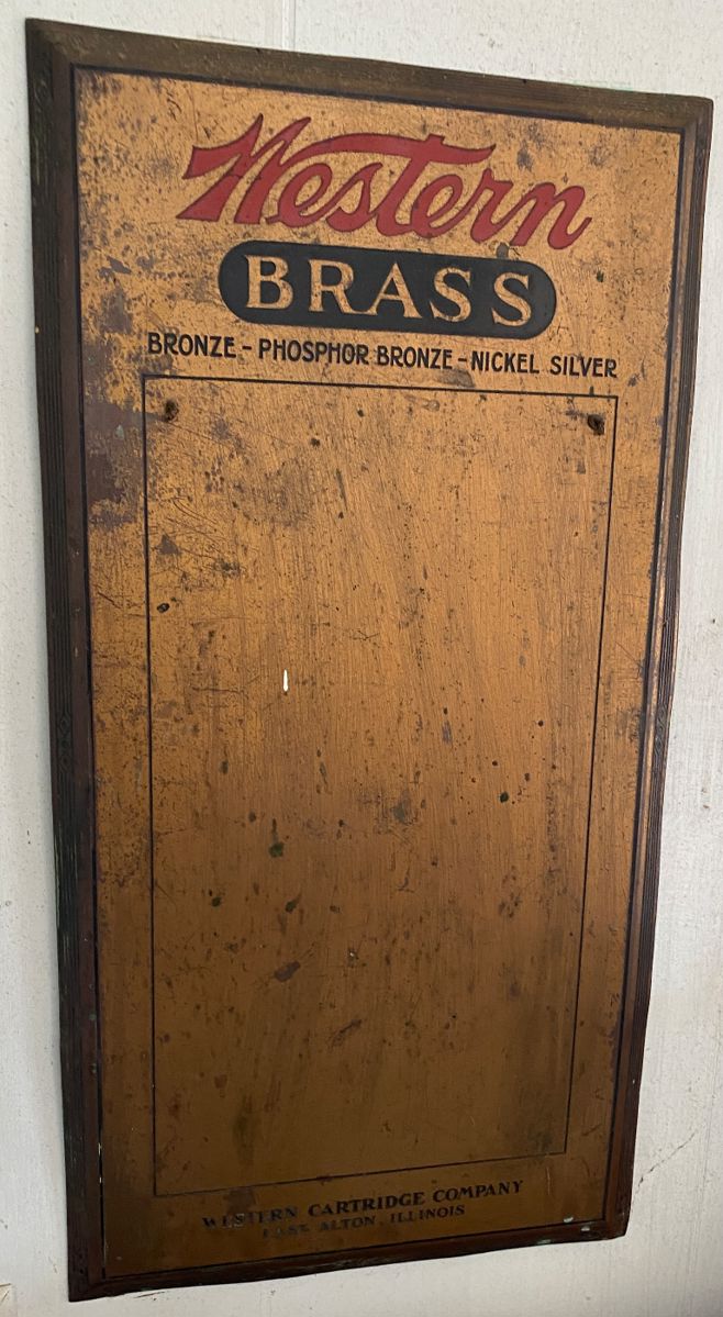 Old Western Brass Advertising Door Push