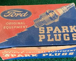 Full Box of Vintage Ford Spark Plugs