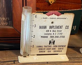 Advertising Rain Gauges (Beck Oil Company, Rex Oil Company and Mann Implement) Thomasville and Lexington, N.C.
