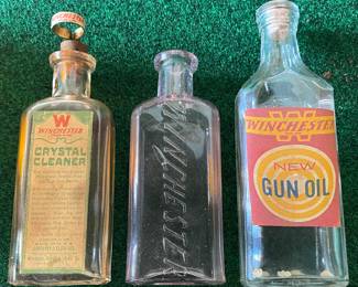 Winchester Crystal Cleaner and Gun Oil Bottles