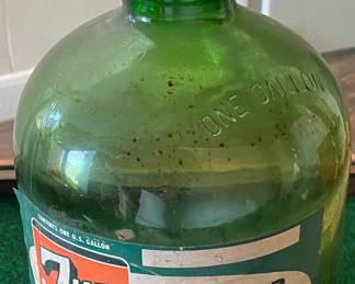 Vintage 7up Paper Label Syrup Jug
