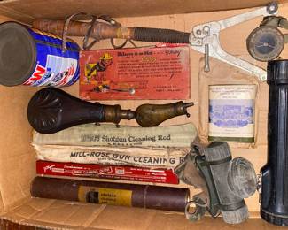 Old Gun Cleaning Rods and Powder Horns