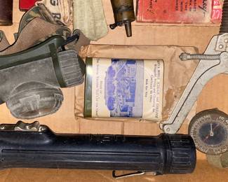Military Flashlight and Wrist Compass