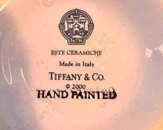 Tiffany & Co tea pot set - Hand painted Este Ceramiche - made in Italy 