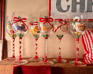 6 of 12 - 12 Days of Christmas wine glasses 