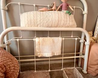Vtg. Cast iron full size bed frame 