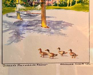 Disney's Polynesian Resort - watercolor by Alexandria Skordas 2002  
