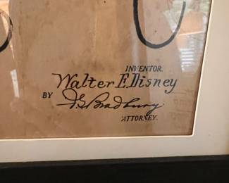 Vtg. Mickey Mouse Toy Patent - W. E. Disney "Toy or Similar Article" - Filed Oct. 30th 1929 - Inventor Walter E. Disney 