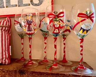 6 of 12 - 12 Days of Christmas wine glasses 