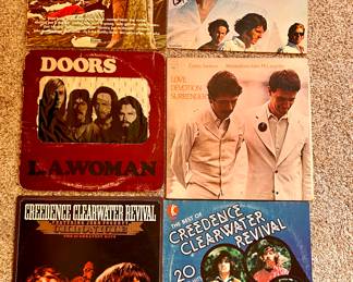 Vtg. Albums - Woodstock, Doors, Carlos Santana, Creedence Clearwater Revivial