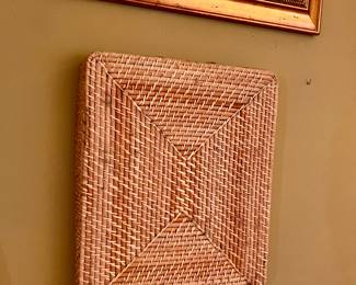 Wicker basket/tray - this one is hanging on the wall. 