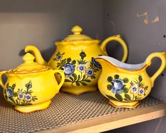 Tiffany & Co tea pot set - Hand painted Este Ceramiche - made in Italy 