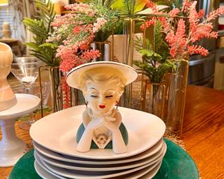 Vtg. Rubens Lady Head Vase