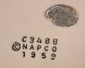 Vtg. 1959 NAPCO Lady Head Vase - Black hat 