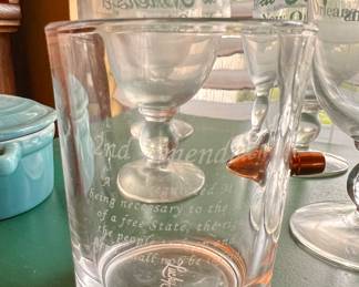 Lucky Shot - 2nd Amendment etched glass w/bullet
