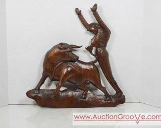 BullFighting Wood Carving