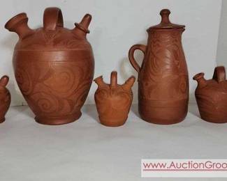 8 Vintage Spanish Terra Cotta Bojito Water Jugs