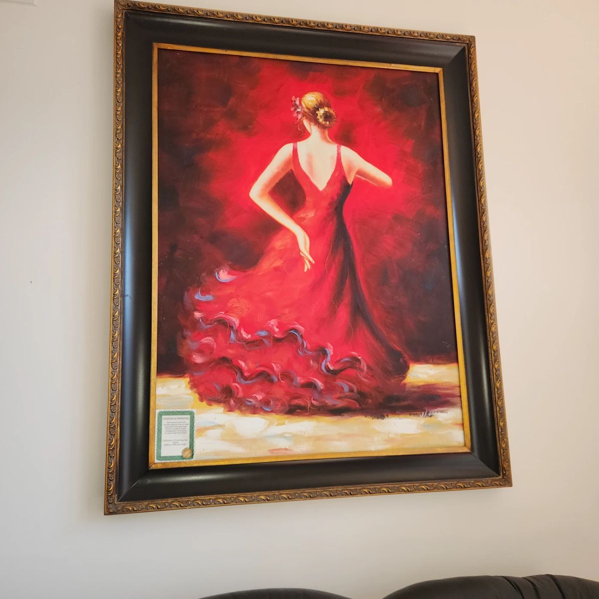 Dimensions are 56.5" x 44.5" Includes frame