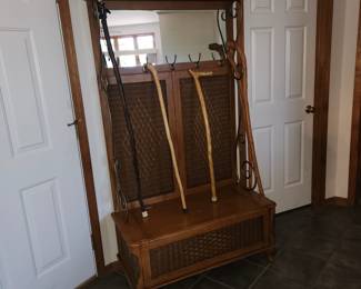 Hall tree with storage under the seat