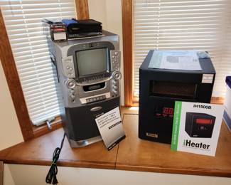 Karaoke machine and 2 infrared heaters