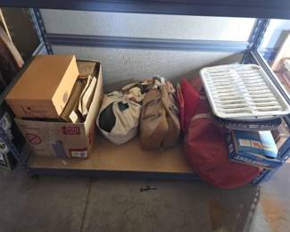 #13110 • Bowling Balls, Tea Pot, Roasting Pan, Dome Tent, Duffel Bag
