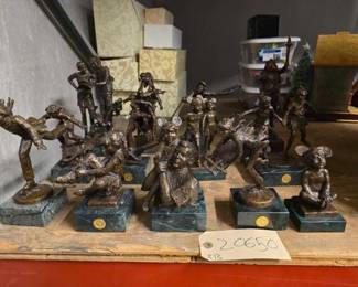 #20650 • 13 bronze/Copper Statues
