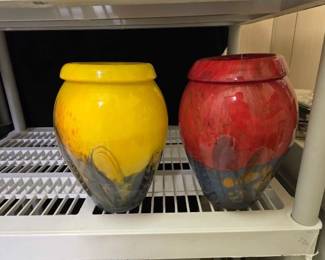 #50294 • 2 Glass Decorative Vases
