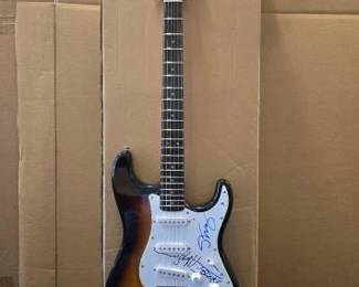 #10520 • The Police Autographed Fender Squier Bullet Electric Guitar
