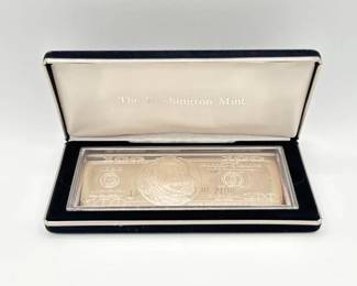 #3124 • 1996 $100 .999 Pure Silver Bar, 4ozt
