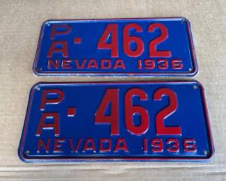 #6536 • Pair of 1936 Nevada License Plate
