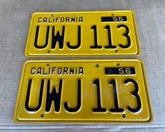 #6514 • Pair of 1956 California License Plates
