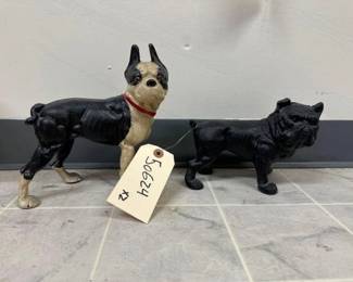 #50624 • (2) Cast-iron Dog Figurines
